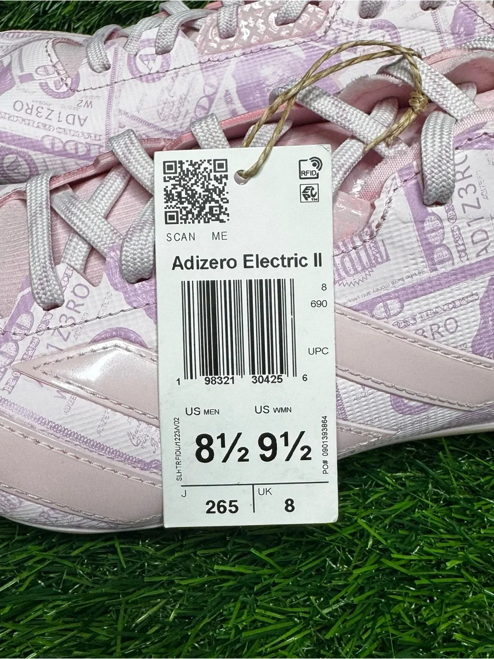 Size 8.5 - Mens Adidas Adizero Electric II Currency Pink Football Cleats JQ6683
